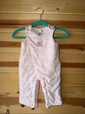 The Children's Place Light Pink & White Striped Sleeveless Baby Romper